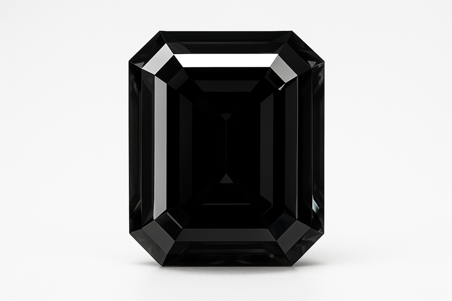 Loose black emerald cut diamond
